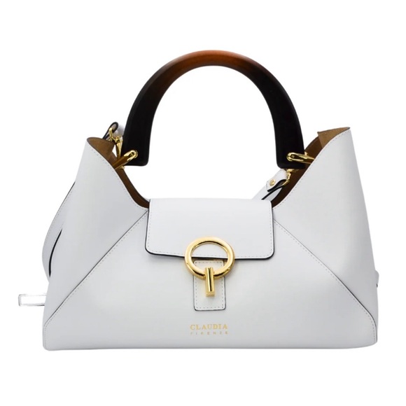 CLAUDIA FIRENZE Isadora Half Moon Handle Leather Satchel - Picture 1 of 10